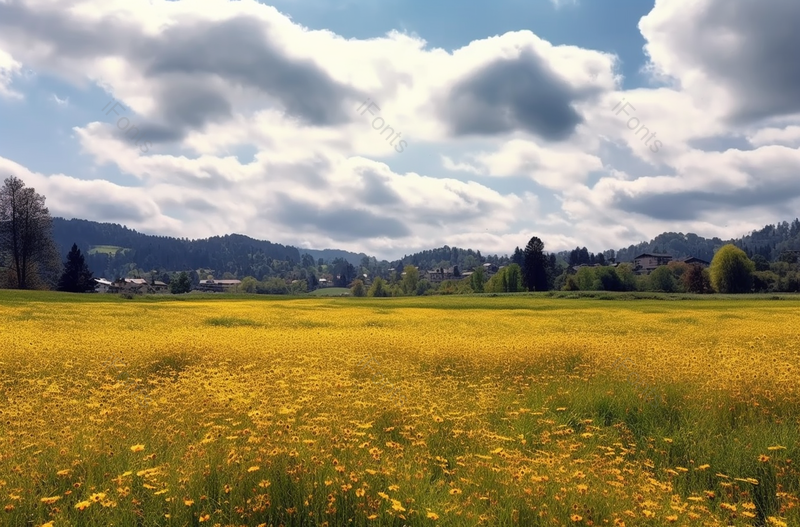 四川德阳罗江春天的七彩油菜花田摄影图,高清,摄影图,摄影图片,图片大全,摄影图免费下载